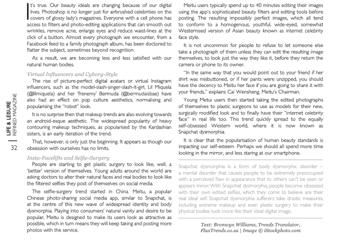 selfies and snapchat dysmorphia